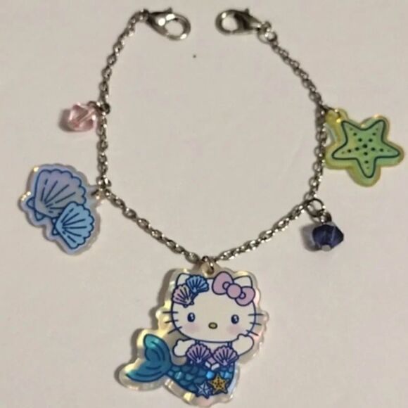 Hello Kitty Mermaid Lanyard and Matching Charm Bracelet Bundle - Picture 14 of 16